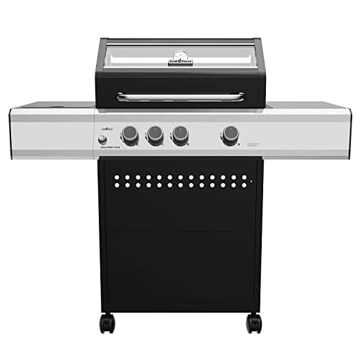 Grillfürst Gasgrill S330G - 3-Brenner Gasgrill, Grillwagen mit Sichtscheibe, Outdoor Grill mit Seitenkocher, doppelwandigem Deckel und Gusseisen-Rosten