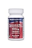 Resveratrol MAX 5000 mg con Extracto de Semilla de Uva - 60 Cápsulas - Apto para veganos - SimplySupplements