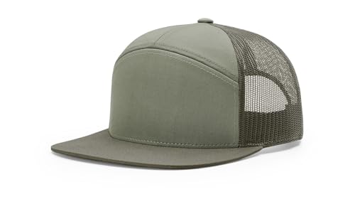 Casquette de camionneur anti transpiration avec visière plate et attache snapback 7 panneaux