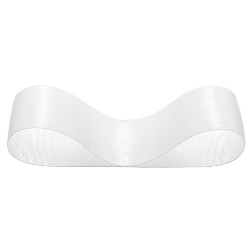 片面サテンリボン ホワイト 25mm幅X20m巻 2550R