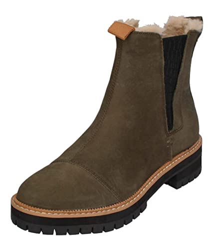 TOMS Women's Dakota Chelsea Boot, Tarmac Olive Oiled Nubuck, 5
