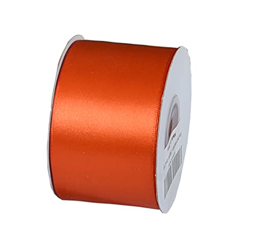 IHKFILAN Satin Ribbon in Tarrid Orange (50 mm x 22.86 m), Matt Shiny Gift Elegant Ribbon for Decorating Crafts - Image 2