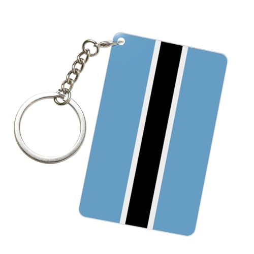 Porte-clés acrylique drapeau du Botswana, anneaux de clés tendance, chaînes acryliques pour voiture, étiquettes pour hommes et femmes
