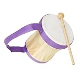 LIGIGWASH Holz Handtrommel für Pädagogisches Schlaginstrument aus Schafsleder und Holz Fördert Kreativität und Rhythmus Sicheres Musikinstrument für Frühe Erziehung für Erwachsene