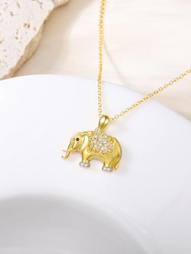 14K Solid Gold Butterfly/Elephant/Dragonfly/Horseshoe/Bow/Hummingbird/Cardinal/Unicorn/Eagle Necklaces for Women Animal Necklace Christmas Birthday Gifts for Her Mom Wife Animal Lovers3