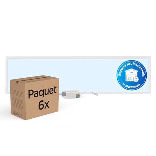 LECOM Lot de 6 Panneaux LED 120x30 - Dalle LED Encastrable Blanc Froid 4000lm 5 ans de garantie...
