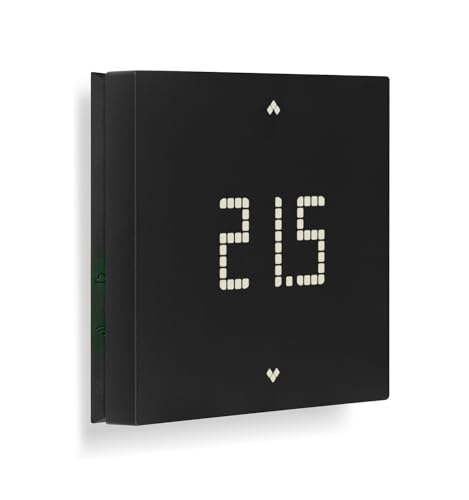 Vimar 02912.G Thermostat Wi-FI pour contrôle Local ou à Distance de Chauffage et de climatisation Installation Murale, Noir