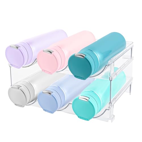 VMUTGA 2 Pièces Range Bouteille, Porte-Bouteilles D'eauEmpilable pour 6 Bouteilles, Porte-Bouteilles pour Armoire à Vin, Armoires, Réfrigérateur