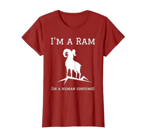 I'm a Ram in a Human Costume Funny T-Shirt, Women, Cranberry Red, Small