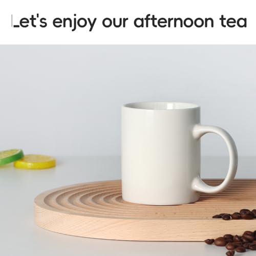 Taza de cerámica blanca 11 oz con asa miniatura 5