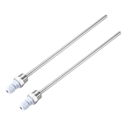 uxcell 2 Pcs 8mm Dia G1/2 Thermowell Weldless Stainless Steel 201 with Cable Gland 300mm Length for Beer Fermenter, White