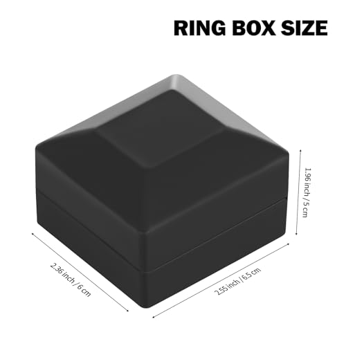 LED Stud Earring Jewelry Gift Box for Proposal, Wedding, Engagement,Birthday Luxury Jewelry Gift Box with LED Light, Jewellry Display Box (Black) - Image 2