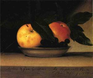 Peinture à l'huile Apples and Fox Grapes 1815 de Raphaelle Peale en format 12x16 pouces