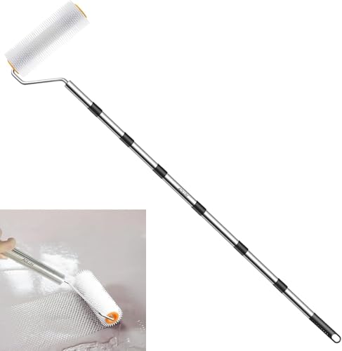 ADLUH 9 Inch Self Leveling Spiked Roller with Extended Adjustable Handle (83in) Ideal for Eliminating Bubbles in Concrete Epoxy and a Must - Have Tool for Cement Paint Jobs