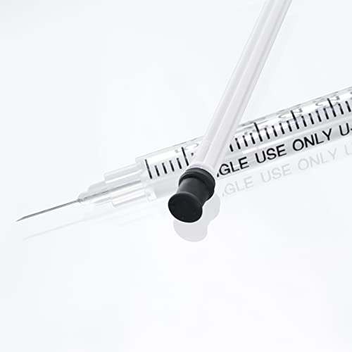 Image of U-100 0.5cc 30g 5 /16 inch (8mm) Syringe with Needle, Individually Wrapped, Pack of 20