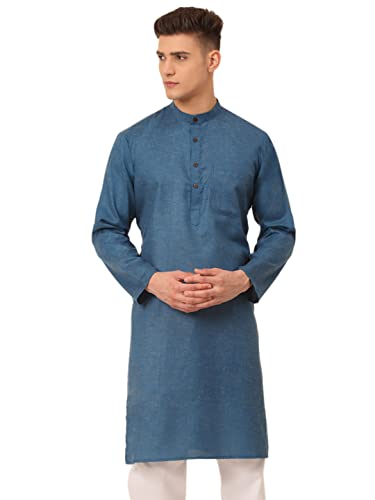 Image of Jompers Men's Cotton Ethnic Solid Kurta.