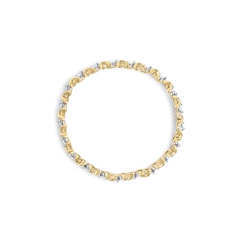 Haus of Brilliance 14K Yellow Gold 5.00 Cttw Round-Cut Diamond X-Link 7.5" Bracelet (J-K Color, I1-I2 Clarity)