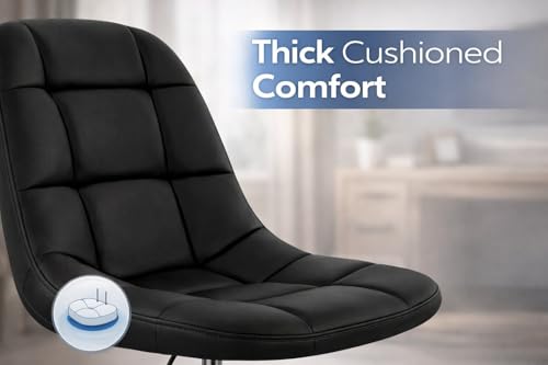 Image of Modern Egg Shape Bar Stool with 360 Swivel | Height Adjustable Bar Chair | Counter Stool & High Chairs | Comfortable for Home, Office, Restaurant Bar, Cafe & Cash Counter - (Black)