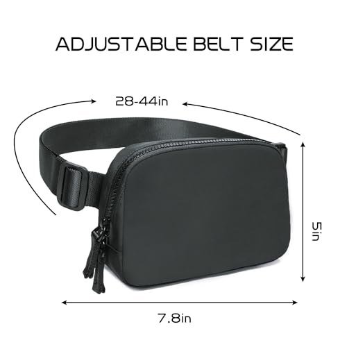 Image of Belt Bag for Women Two-Way Zipper Fanny Pack Crossbody Bags for Women Fashion Waist Packs Cross Body Fanny Pack with Adjustable Strap Gifts for Teen Girls (Dark Grey)
