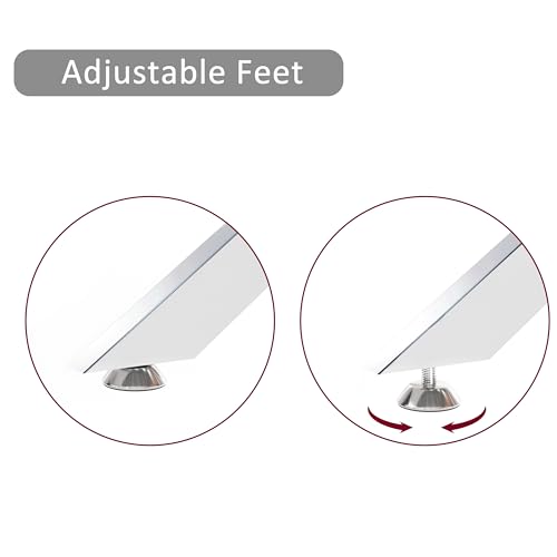 Sybrioka X GLASS COFFEE TABLE Coffee Table For Living Room, 39.4 Inch Modern Rectangle Clear Tempered Glass Top & Chrome Silver Metal Leg thumb #7