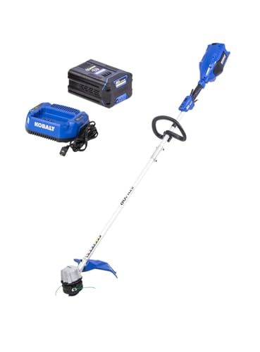 KBT Kobalt 80-Volt 16-in Straight Shaft Battery String Trimmer 2.5 Ah (Battery + Charger Included)