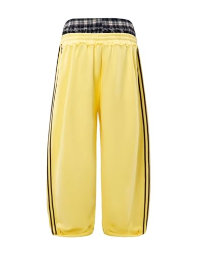 Image of Aelfric Eden Baggy Wide Leg Sweatpants for Women Men Double Elastic Waisted Streetwear Y2K Casual Trouser with Pockets