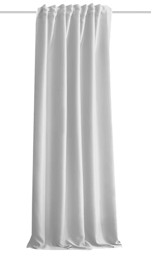 HOMEbasics | Cortina acústica Uni | ACUSTICO | protección contra el Ruido, el Calor, el frío y Las Corrientes de Aire + oscurecimiento | Blanco/Gris Claro | 245 x 135 cm