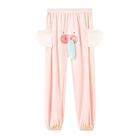 Generisch Elephant Pajama Pants for Kids Boys Girls Cute Animal Pants Funny Cartoon Elephant Big Nose Ears Trunk Pajama Pants Autumn Lightweight Fleece Sleepwear for Kids, PK1., 6-8 Years