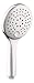 Produktbild 'aquaSu® Handbrause Tima mit 4 Strahlarten | rund | chrom | mit 11,5 cm großer Sprayplatte | Strahlarten-Umstellung per Knopf | 4-fach verstellbar | Antikalk-Noppen | Standard-Gewinde in 1/2 | 72434 0
