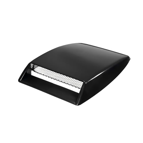 Hugwits Car Hood Simulated Air Vent Sticker, 3D Decorative Air Flow Intake Scoop Bonnet Vent Sticker, Stylish Hood Ventilation Decoration, Universal for Most Cars (Black)