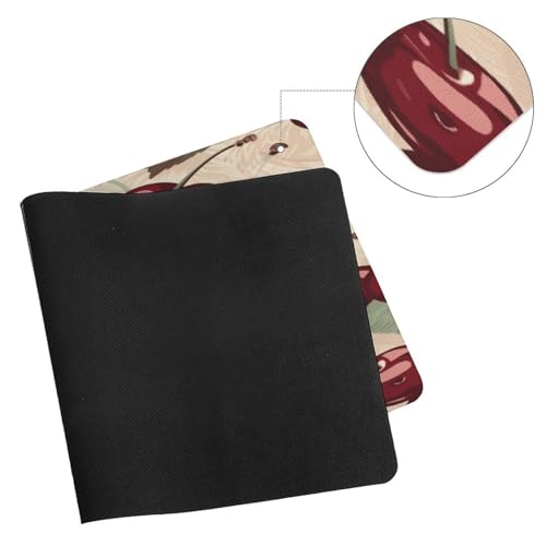 Mouse pad grande antideslizante con diseño cereza de goma miniatura 7