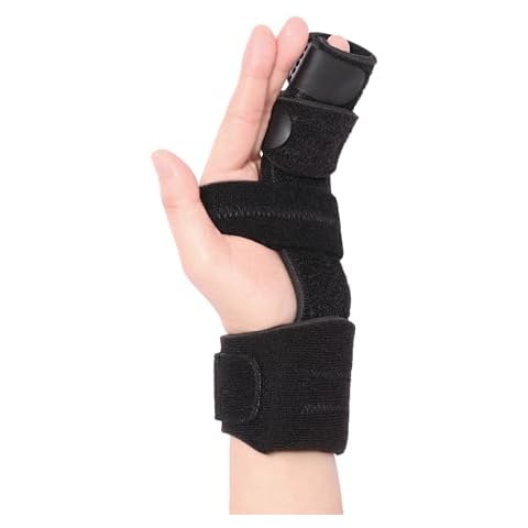 Pinky Finger Splint, Boxer Fracture Splint, 4th & 5th Metacarpal Brace, Hand Splint for Broken Finger, Trigger Finger Brace, Adjustable 2 Finger Brace for Arthritis, Tendonitis, Mallet Finger(S/M) Cover