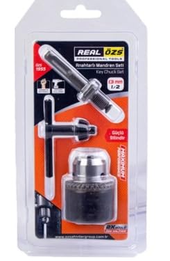 3 Parça Anahtarlı Mandren Seti, 13mm ve 1/2 inç, Matkap Kafası
