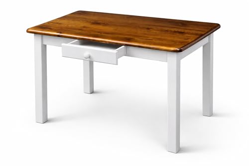 Magnetic Mobel Esstisch mit Schublade Küchentisch Tisch Restaurant Massiv Holz Kiefer (60x80, Eiche)