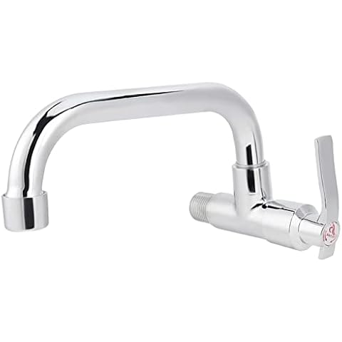 AUNMAS G1 / 2inch Grifo de agua fría Montado en la pared Lavabo de plata simple Lavabo Grifo para cocina casera Cover