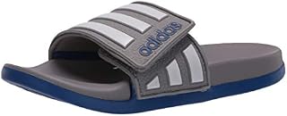 adidas Boys' Adilette Comfort Adj K Slide Sandal, Grey, 5 M US Big