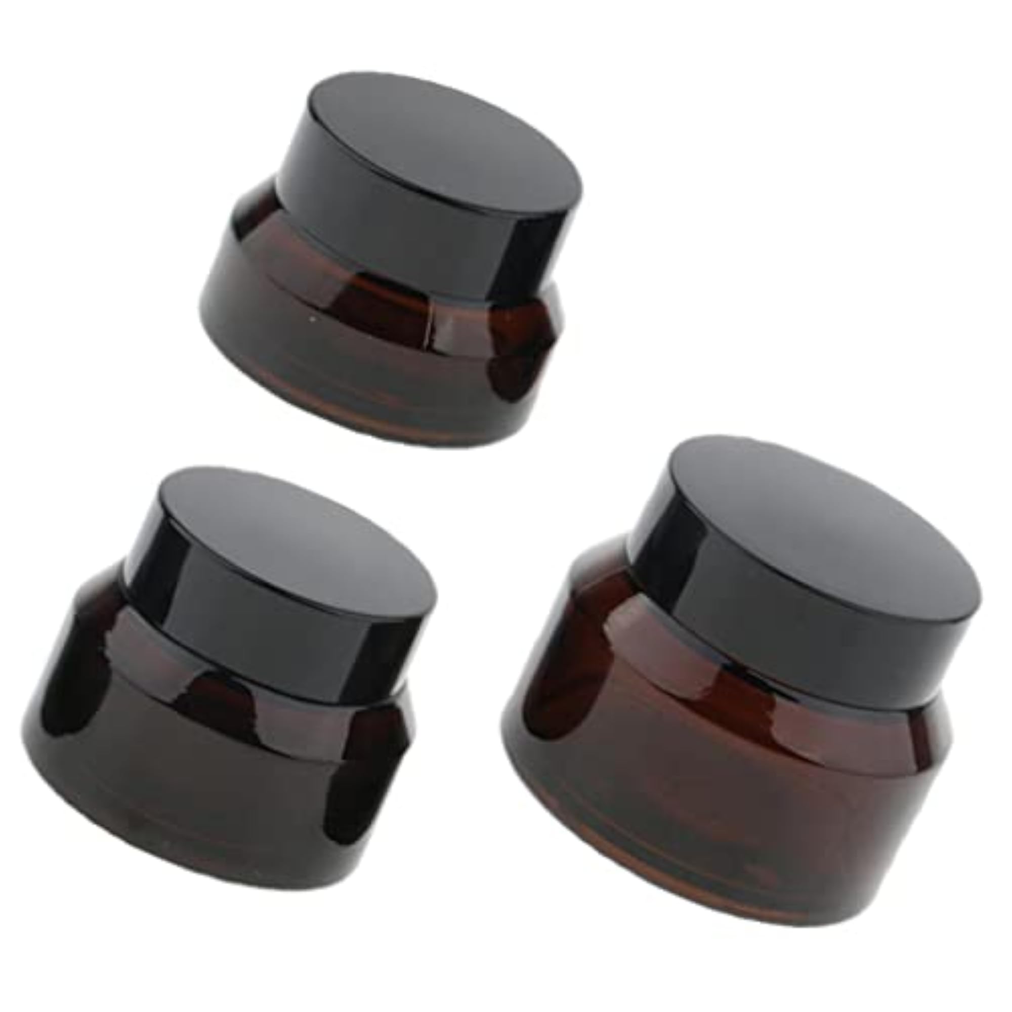 12 Pieces Refillable Glass Amber Cream Empty Lip Balm Containers