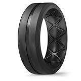 Picture of Egnaro Men's Silicone Ring 1/4/6 Multipack, Workout Travel Rubber Wedding Bands For Him, 8mm Width 2mm Thickness