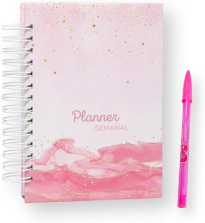 Planner Semanal Não Datado - Visão Semanal/Visão Mensal Rosa