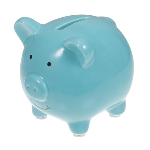 DECHOUS Ceramic Piggy Bank for Boys Girls - Small Kids Money Saving Jar for Nursery Decor Keepsake Coin Bank with Rubber Stopper, Birthday Gifting...