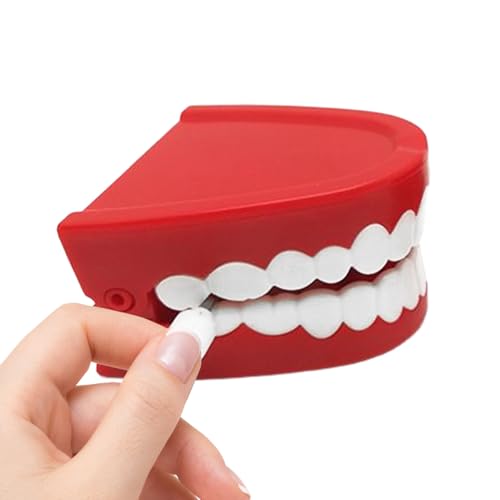 Syengery Juguete De Cuerda para Dientes Chirriantes | Broma Divertida De Mecanismo De Cuerda - Juguete De Dientes Parlanchines,para Niños, Familia, Amigos, Adultos, Niños Y Niñas