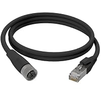 AIXONTEC 10,0 m M12 Rundsteckverbinder X-Kodiert Cat.6A Patchkabel RJ45 zu M12 8 pin X code Female Weiblich 10 GbE Ethernet Netzwerkabel UV Beständig Industrielles Industriekamera Krankabel – Ansicht 2