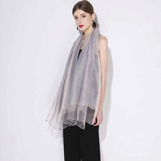 Womens Scarves Lightweight Silk Scarf Shawls and Wraps for Evening Dresses Summer Beach Wedding Shawl gifts - Image 7