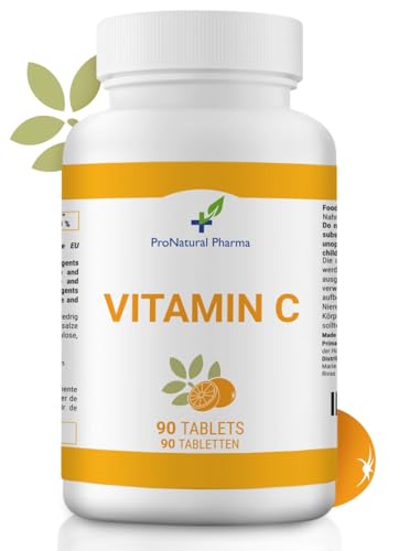 Vitamina C 1000mg | 90 comprimidos veganos |Suministro 3 meses |Sistema inmunológico |Fatiga y estrés