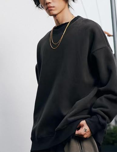 EMMIOL Men's Crewneck Sweatshirt Long Sleeve Hip Hop Fleece Pullover Vintage Sweatshirt Street Fashion Sweatshirts4