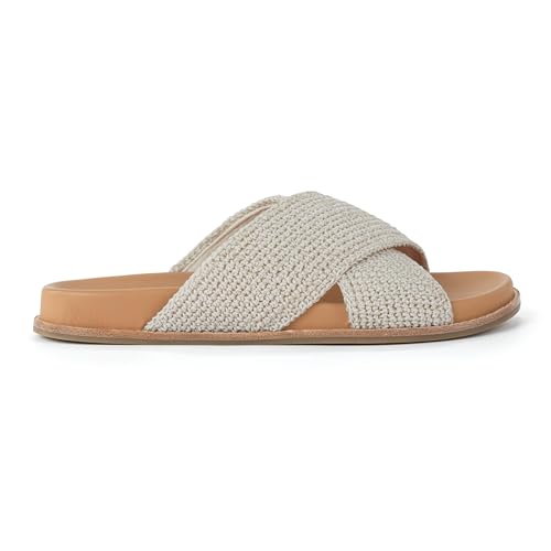 Image of The Sak Penelope Slide Sandal - Women's Flat Fashion Slides with Soft Cushion Sole -Hand Crochet Slip On Sandals For Everyday