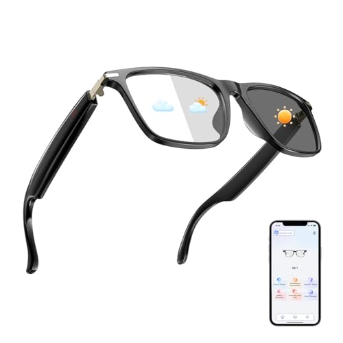 AI Translation Glasses, Support 169 Languages Real-Time Translation Powered By APP, Open-Ear Sound Mic & Speakers, Color-Change Lens Translator with Noise Reduction, AI Smart Glasses for Men