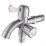 Rubinetto in acciaio inox con configurazione a doppia uscita per collegare due dispositivi d