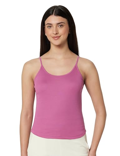 Image of Van Heusen Women's Everyday Cotton Cami | Relaxed Fit | Anti‑Bacterial Tech | Keeps You Dry and Fresh | Sweat Absorbent | Spaghetti Camisole | Color Fresh | Stays 11203|Available in Pack of 1 & 2