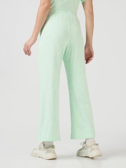 Image of TECHNOSPORT Women Textured Straight Fit Trackpants for Casual Wear, Travel Wear, Gym Wear